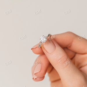 Bague de fiançailles solitaire torsadée en or massif 14 carats Simple de haute qualité bague de mariage en diamant cultivé en laboratoire pour ses bijoux en or personnalisés - Product Image 5