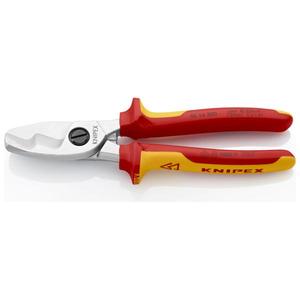 Cisailles à câbles Knipex testées VDE, ciseaux chromés avec poignées isolées multi-composants - Product Image 1