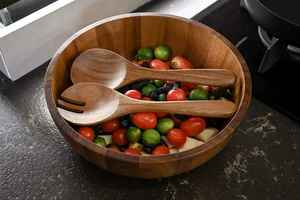 <b>Large</b> Acacia Wooden <b>Bowl</b> Luxury Dinnerware Wood <b>Bowl</b> Modern Design Polish Dough Serving <b>Bowl</b> for Home Hotel & Restaurant Use - Product Image 5