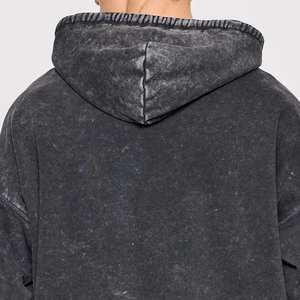 Heavyweight Acid <b>Wash</b> 100% Cotton Fleece Breathable Pullover Hoodie Men New Arrival Custom Winter Warm Thick Outdoor Embroidery - Product Image 6