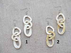 Pendientes de gota de cuerno de buey de búfalo Natural 100% ligeros patrones únicos con perla de latón Joyería de diamantes artesanía hecha a mano - Product Image 2