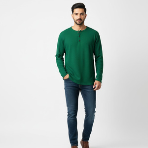 Men Spring Breathable Hawaiian Thermal <b>Henley</b> <b>Shirt</b> OEM Custom Logo Design Soft Cotton Clothing Supplier - Product Image 1