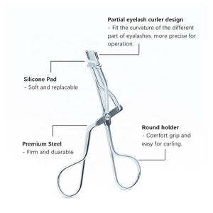 High Quality Mini Stainless Steel Electric <b>Makeup</b> Tool Custom Logo Classic Partial Eyelash Curler with Private Label <b>Box</b> - Product Image 3