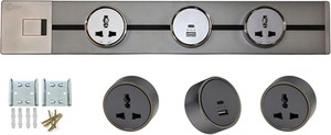 Levin Germany รางไฟ50ซม., เต้าเสียบอเนกประสงค์2ตัว + เครื่องชาร์จเร็ว USB Type-C | รางพลังงานสูง8000W | - Product Image 2