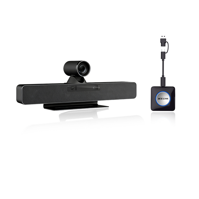 B2000S 4K AI Dual Lens PTZ Video Bar for Conference Room All in One BYOM Audio Video System