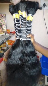 100% cheveux bruts vierges indiens non traités Remy en vrac pour tresses style vague. Cheveux indiens en vrac - Product Image 4