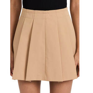 Falda Midi para mujer, falda escolar transpirable con decoración plisada de algodón elástico con logotipo personalizado - Product Image 1