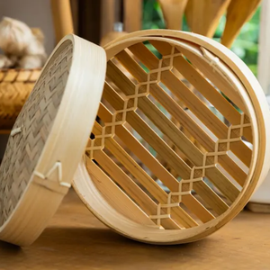 Cesta de Vapor de Bambú, Vaporera de Bambú Hecha a Mano, Ecológica y Sostenible - Product Image 1