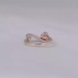 Bague de fiançailles en or massif 14KT Style classique rose & EF rond diamant cultivé en laboratoire bague plaquée or massif - Product Image 3