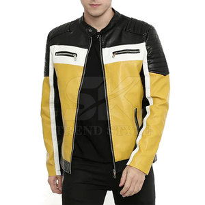 เสื้อแจ็คเก็ตหนังผู้ชายทรงเข้ารูป หลายสี ดีไซน์เรียบหรู สไตล์ร่วมสมัย - Product Image 4