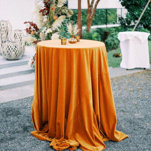 Elegant Polyester Velvet Rectangular Long Crinkle Luxury Red Golden Woven <b>Tablecloth</b> Waterproof Disposable Modern Customizable - Product Image 1