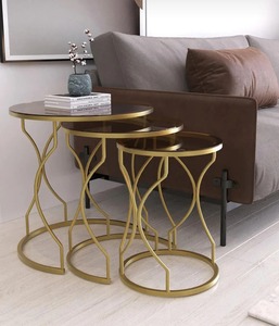 Table basse à cadre en métal du meilleur fournisseur avec dessus en verre pour villas, resorts et salles d'exposition disponibles à un prix abordable - Product Image 5