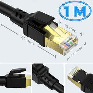 Cable Ethernet UTP Cat7 RJ45 de 1m, Negro, para Vention, Cobre Puro con Revestimiento de PVC, para Uso en Computadoras - Product Image 4