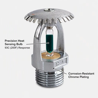 Tête de sprinkler d'incendie en laiton chromé avec impression de logo personnalisée, filetage standard, pour la sécurité des chambres d'hôtel, fiabilité du débit d'eau