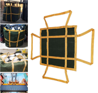 Sac de levage en toile réutilisable, résistant aux coupures, robuste, avec sangles de sécurité et poignées renforcées, noir LN04