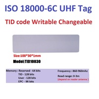 Etiqueta RFID UHF con TID Modificable para Trazabilidad y Seguimiento de Activos, Memoria de 128 bits, 100K Ciclos de Lectura/Escritura, EPC Gen2