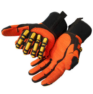 Guantes de Seguridad de Cuero Vacuno con Recubrimiento de Nitrilo, Anti-Vibración, con Muñequera Ajustable, 11 oz, Guantes Mecánicos de Spandex - Product Image 2
