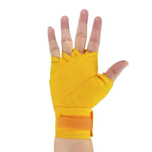 Bandages de boxe en coton pour adultes et jeunes, boucle pour le pouce, protection supplémentaire, respirant, écologique, couleurs personnalisées, emballage - Product Image 1