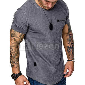 Street Wear T-shirts de fitness confortables pour hommes T-shirts de fitness en vrac de couleur unie à vendre - Product Image 1