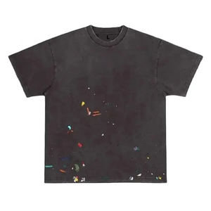 Camiseta de gran tamaño con lavado ácido para hombre, ropa de calle clásica con estampado Digital, camiseta de moda de manga corta para adultos y niños - Product Image 1