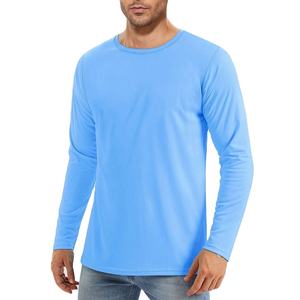 Camisetas de Manga Larga para Hombre, Cuello Redondo, Corte Ajustado, Hombros Caídos, Tela de Invierno, Color Soplado, en Oferta - Product Image 1