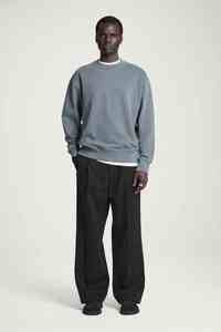 Meilleur nouveau sweat-shirt tricoté d'hiver délavé à l'acide pour hommes surdimensionné vintage en coton mélangé délavé col rond - Product Image 6