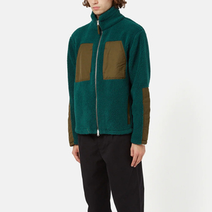 Veste polaire personnalisée en usine à col montant pour hommes veste polaire Sherpa brodée avec fermeture éclair - Product Image 3