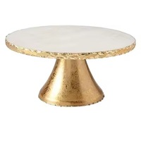 Support de service décoratif en métal doré à trois niveaux, écologique, fait main, personnalisable, pour gâteaux et pâtisseries, idéal pour mariages et anniversaires