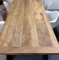 Table à Manger Rectangulaire en Bois de Noyer Massif de Luxe, Prix Direct Usine, pour Restaurant, Café, Cuisine, avec Incrustation de Résine Époxy Type « River »