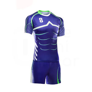Conjuntos de Camiseta y Pantalones Cortos de Rugby de Alta Calidad, Nuevo Uniforme Deportivo, Uniformes de Equipo al por Mayor, Personalizados, Transpirables y Absorbentes - Product Image 1