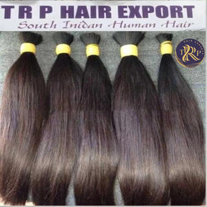 Extensiones de cabello humano Remy virgen de un solo donante sin procesar de templo indio crudo Premium en recto - Product Image 4