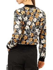 Chaqueta Bomber de satén de seda a la moda informal para mujer de alta calidad, diseño universitario personalizado, forro de nailon ligero para Otoño/Invierno - Product Image 3