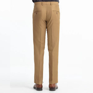 Pantalon habillé décontracté pour homme de haute qualité, léger, 100 % coton, écologique, en tissu sergé droit avec braguette zippée - Product Image 5