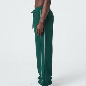 Pantalones Deportivos Anchos para Hombre, Color Personalizado, Cintura Elástica con Cordón, Franja Lateral, Casuales, de Lona, Transpirables, Antiestáticos, de Peso Medio - Product Image 3
