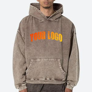 Sudaderas con capucha con serigrafía lavada con ácido de algodón de talla grande 100% | Sudaderas con capucha térmicas de gran tamaño para hombre más vendidas - Product Image 4