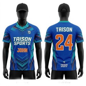 ชุดเสื้อเจอร์ซีย์เน็ตบอลโพลีเอสเตอร์พรีเมียม 180 GSM สีส้มกรมท่า แผงลายพิมพ์แบบ Sublimated พร้อมพิมพ์ชื่อและหมายเลขตามสั่ง - Product Image 6