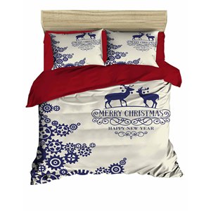 Parure de lit double de Noël festive en coton Ranforce classique, imprimé numérique, pour la maison - Product Image 6