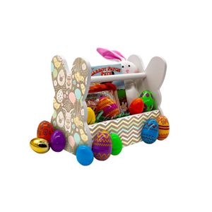 Top Selling Nice Style Bunny Shaped <b>Wood</b> Egg Holder Easter Decoration Kid <b>Basket</b> Color Print Storage <b>Basket</b> Vietnam Wholesale - Product Image 1