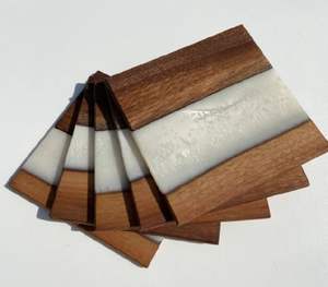 Innovative Wood Epoxy Resin <b>Coasters</b> Functional <b>Placemats</b> for Drinks & Stylish Tabletop Design With Affordable Price - Product Image 5