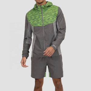 Dernier modèle de survêtement en coton blanc avec logo personnalisé pour hommes, ensemble de pantalons de survêtement à capuche zippés et courts pour hommes - Product Image 3