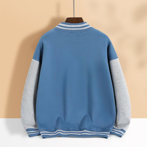 Chaqueta de béisbol universitaria personalizable para hombre para temporada de invierno, cuello levantado de un solo pecho de alta calidad, bordado de algodón 100% - Product Image 2