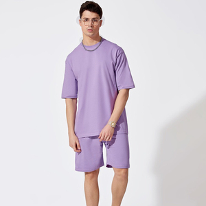 Best Summer Selling Custom Logo <b>Design</b> <b>Men's</b> <b>Shorts</b> <b>Set</b> 100% Cotton Terry <b>Shorts</b> <b>And</b> <b>T</b>-<b>Shirt</b> <b>Set</b> - Product Image 3