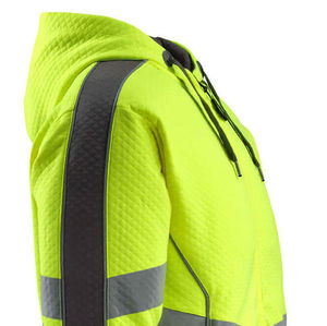 Hi Vis Safety <b>Work</b> Hoodie Winter Jacket Cotton ANSI Class 2 Reflective Strips LED Flash <b>Waterproof</b> Windproof Road Construction - Product Image 2