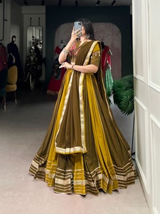 Beauty for Garba Night Designer Pure Rayon avec dentelle à paillettes avec dentelle Gota Patti Lace Touch Up Navratri Lehenga Choli - Product Image 4