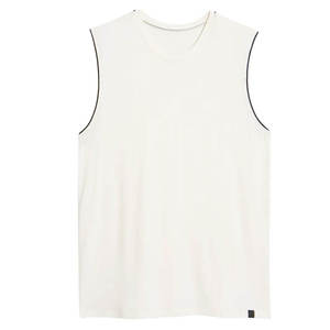 Débardeur de compression pour homme en coton épais sans manches, t-shirt de sport, débardeur de fitness, débardeur de course à pied, débardeur côtelé pour homme - Product Image 2