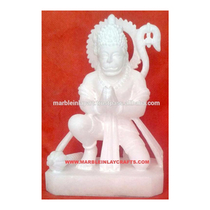 Estatua Hanuman de mármol blanco, única - Product Image 1