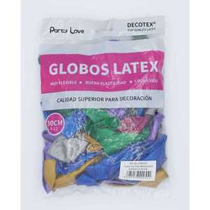 Palloncini in Lattice Party Love 30cm Metallizzati Colori Assortiti Confezione da 50 Pezzi - Product Image 1