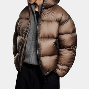 Chaqueta de burbuja personalizada para hombre con etiqueta privada de estilo único Cremallera completa Cuello alto Manga larga Chaqueta acolchada de tela de lona - Product Image 2