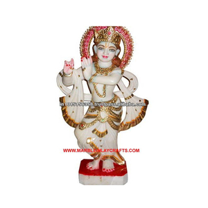 รูปปั้นพระกฤษณะหินอ่อนขัดเงา-ของตกแต่งบ้านสำหรับการนมัสการทางศาสนา - Product Image 1