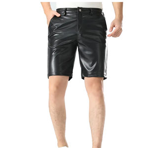 กางเกงขาสั้นกีฬาลำลองหนังแท้สำหรับผู้ชายมีลายตาข่ายระบายอากาศได้ดีแห้งเร็วและติดกระดุม - Product Image 1